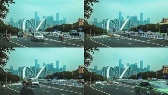 4k延时广西南宁南宁大桥下班车流高清在线视频素材下载