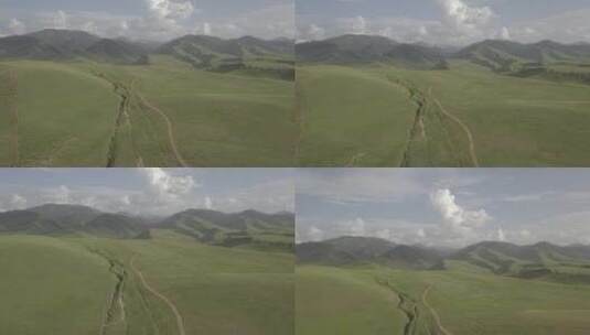 航拍草原高山云朵log素材高清在线视频素材下载