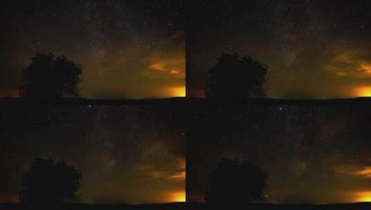 银河星空下的风景高清在线视频素材下载
