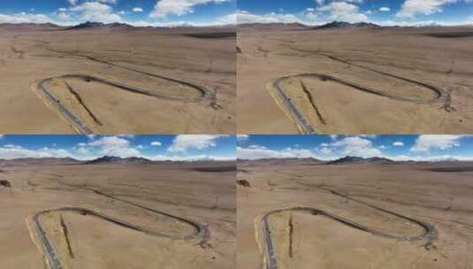 西藏高原国家公路航拍高清在线视频素材下载