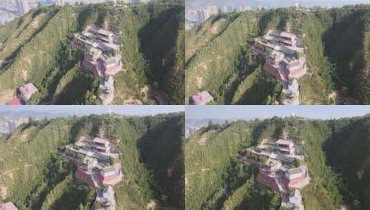 航拍山西吕梁市城区4K30帧高清在线视频素材下载
