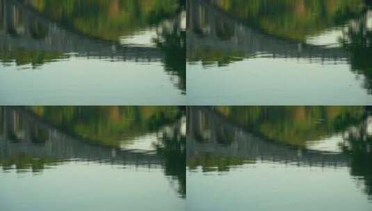 湖面拱桥投影高清在线视频素材下载