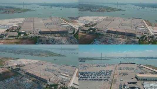 港口 汽车 广州出口港口 汽车进出口高清在线视频素材下载