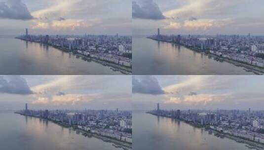 武汉长江晚霞空镜，武昌区高清在线视频素材下载