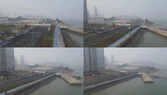 连云港 自由贸易试验区 城市 码头 风光高清在线视频素材下载