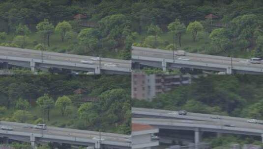 广州广园快速干线车流车辆行驶高架桥高清在线视频素材下载