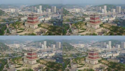 陕西省绥德县城市风光高清在线视频素材下载
