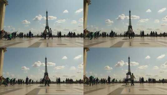 巴黎埃菲尔铁塔延时高清在线视频素材下载