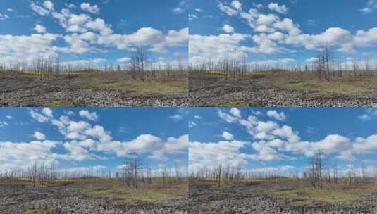 内蒙古达尔滨湖火山熔岩地貌高清在线视频素材下载