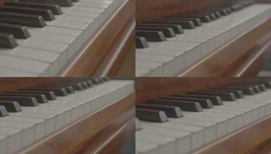 钢琴黑白键特写拍摄高清在线视频素材下载