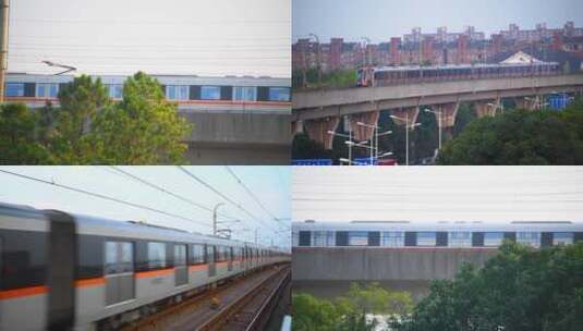 上海市的城市轨道列车景观 合集高清在线视频素材下载