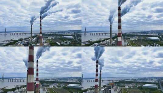 污染都市废弃核电站雾霾工厂核污染高清在线视频素材下载