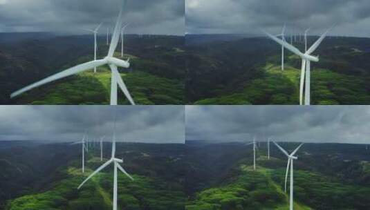 风力发电机遍布山头高清在线视频素材下载