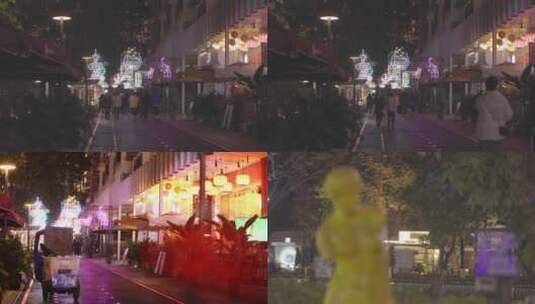 成都夜晚城市人流延时+逛街空画面高清在线视频素材下载