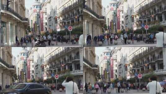 上海步行街商业街国贸中心高清在线视频素材下载
