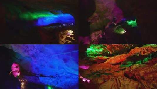 旅游景点游客去老君洞旅游观光高清在线视频素材下载