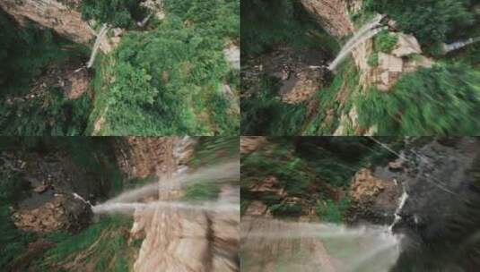 坠入摆弓岩瀑布高清在线视频素材下载