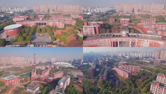 江苏省震泽中学航拍高清在线视频素材下载