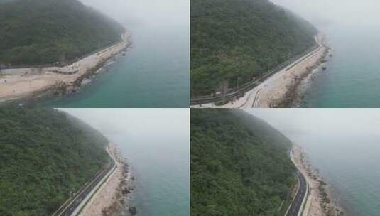 云雾中的杨梅坑，深圳最美公路高清在线视频素材下载