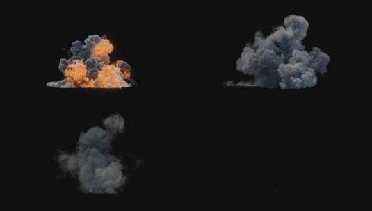 4k巨大的大型爆炸烟尘火光光效-alpha (8)高清在线视频素材下载
