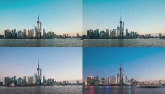 上海陆家嘴金融区日转夜延时高清在线视频素材下载