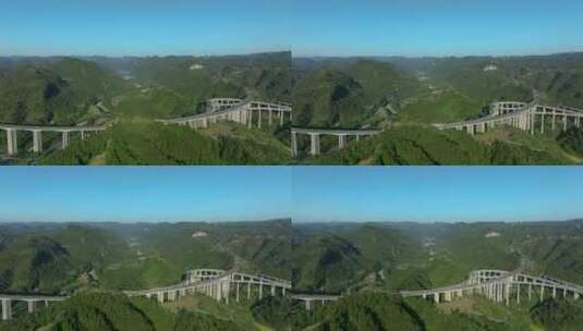 4K航拍湘西吉首高速 石家寨大桥高清在线视频素材下载