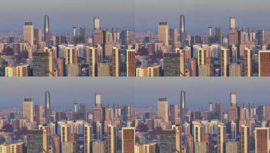 4K超清沈阳金廊城市建筑发展高楼大厦彩电塔高清在线视频素材下载