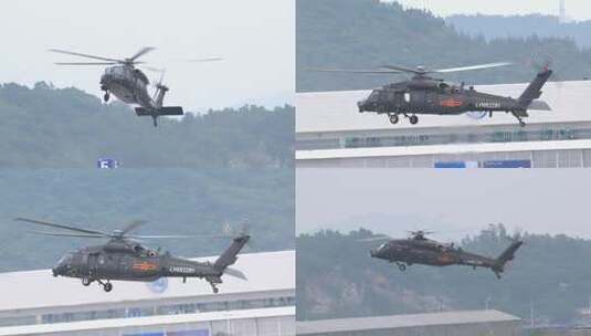 4K超稳：中国航展陆军航空兵直-20直升机高清在线视频素材下载