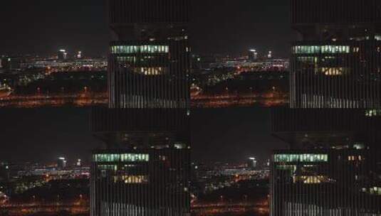 郑州东站夜景 高铁站俯瞰高清在线视频素材下载