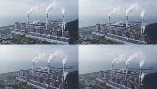 4k能源核电核电站公司主塔热力发电高清在线视频素材下载