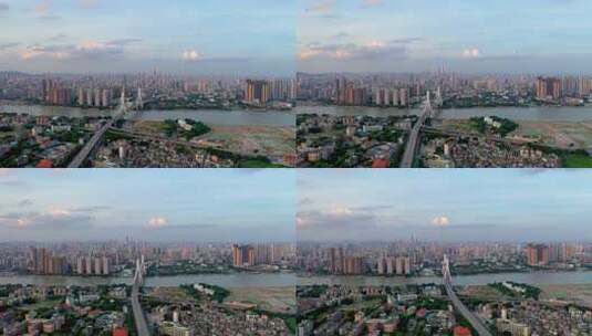 【4K】航拍广州鹤洞大桥延时 荔湾区高清在线视频素材下载