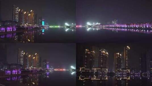 北京通州富力中心商业区夜景高清在线视频素材下载