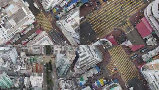 4k香港街景航拍老城区高清在线视频素材下载