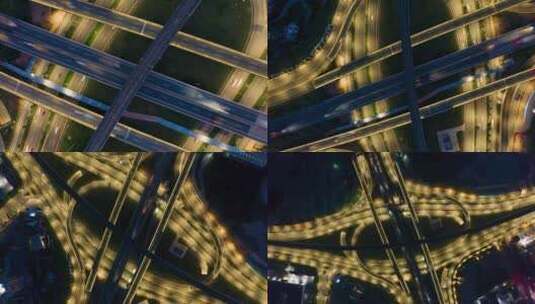 【4K超清】惠州仲恺立交桥夜景车流高清在线视频素材下载