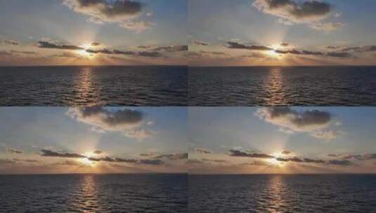 海上日出大海 日出 太阳升起 朝霞 天空高清在线视频素材下载