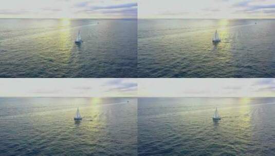 日落时的帆船高清在线视频素材下载