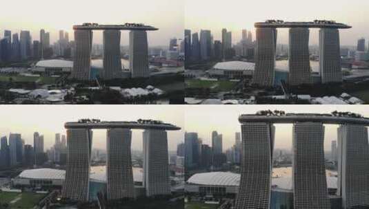 令人惊叹的新加坡市中心航拍高清在线视频素材下载
