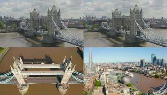【合集】伦敦城市建筑景点塔桥高清在线视频素材下载