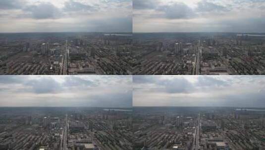 山东东营城市建设城市大景航拍高清在线视频素材下载