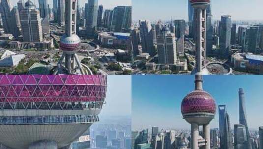 上海地标东方明珠4K航拍高清在线视频素材下载