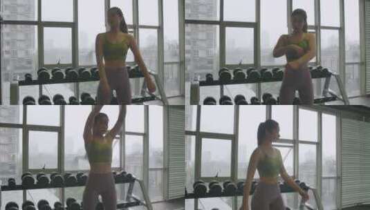 美女健身房锻炼身体高清在线视频素材下载