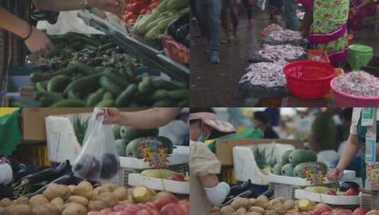 【合集】菜市场蔬菜海鲜购物高清高清在线视频素材下载