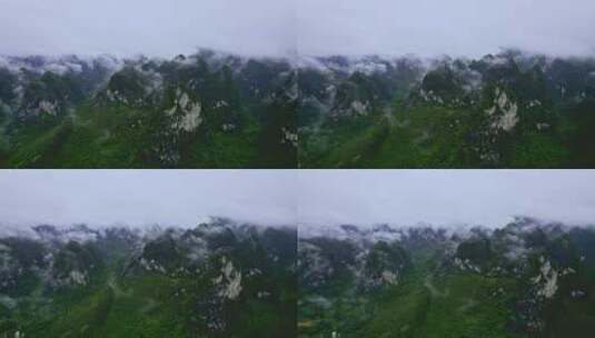 航拍雨后群山云雾缭绕山峦叠嶂山脉山川高清在线视频素材下载