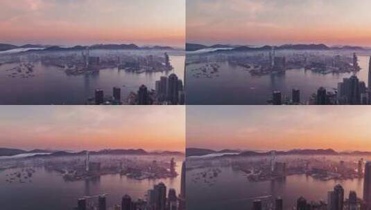 4K-超清航拍香港黄昏延时高清在线视频素材下载