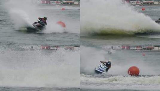 水上摩托艇比赛冲浪激情乘风破浪高清在线视频素材下载