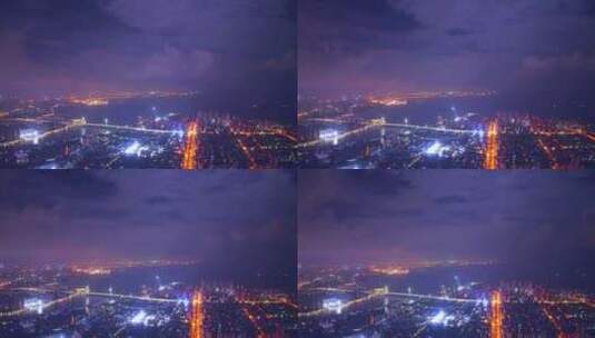 海口城市夜景延时风光高清在线视频素材下载