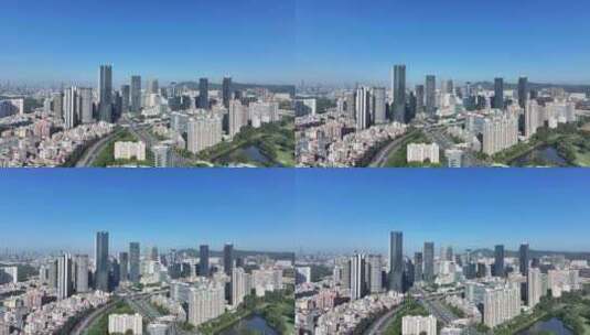 航拍福田区周边高楼大厦5高清在线视频素材下载