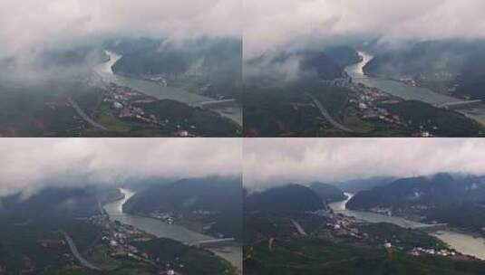 赣州峡山村，贡水，三和峡山水电站高清在线视频素材下载