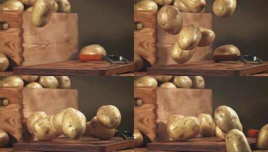 新鲜的土豆优质马铃薯高清在线视频素材下载