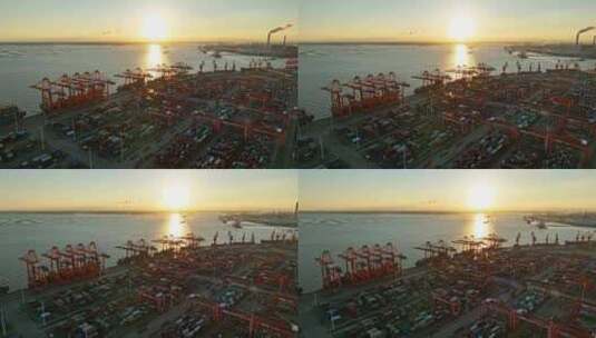 广西钦州港航拍高清在线视频素材下载
